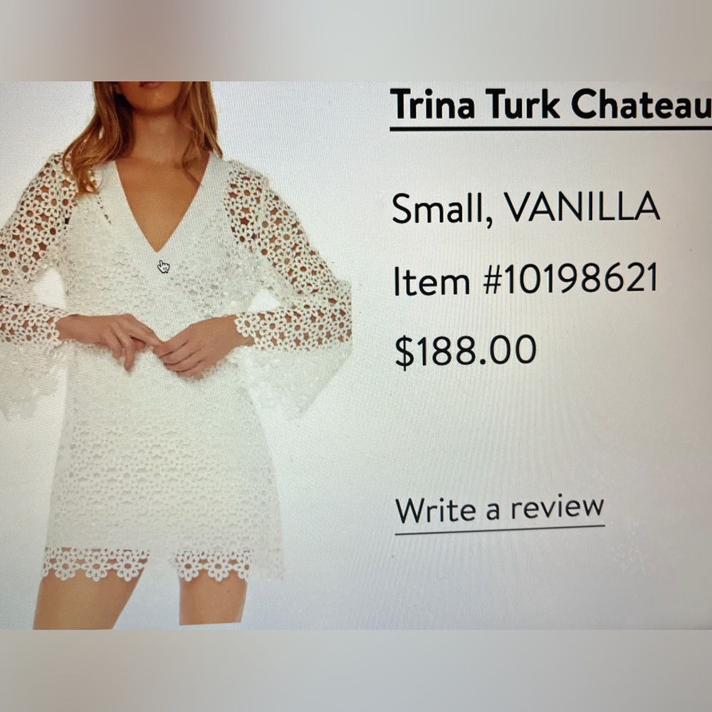 Trina Turk chateau long sleeve lace cover up dress . - Picture 3 of 3